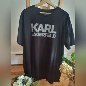 Men's Karl Lagerfeld Black Logo T-Shirt, size XL